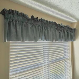 Country blue valance for double window
